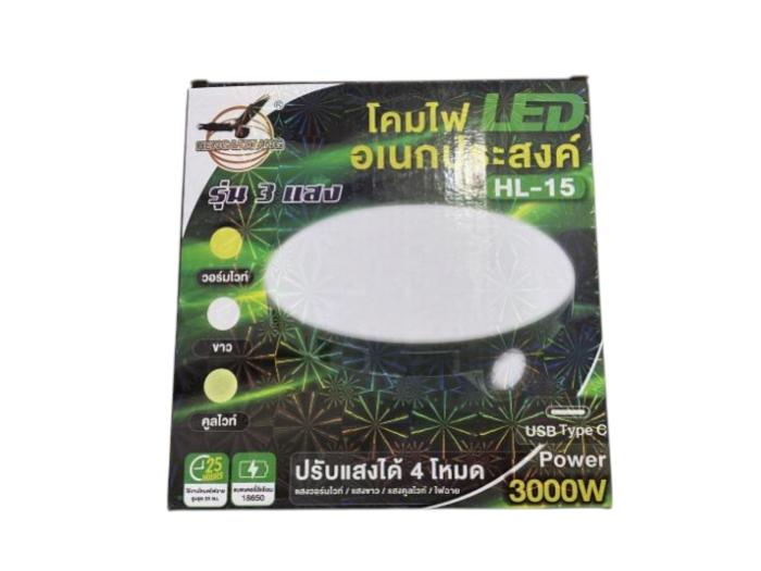 HENG LI XIANG โคมไฟโซล่าเซลล์ 3000W HL-15 3แสง 1กล่อง